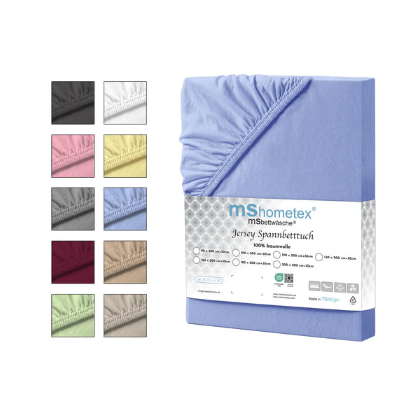 100% Baumwolle Jersey Spanbetttuch - Blue