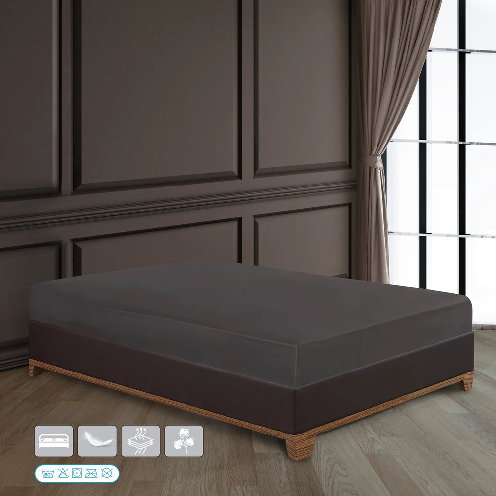 100% Baumwolle Jersey Spanbetttuch - Antrasit