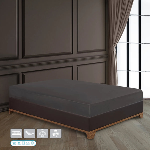 100% Baumwolle Jersey Spanbetttuch - Antrasit