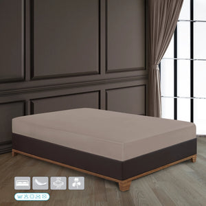 100% Baumwolle Jersey Spanbetttuch - Beige