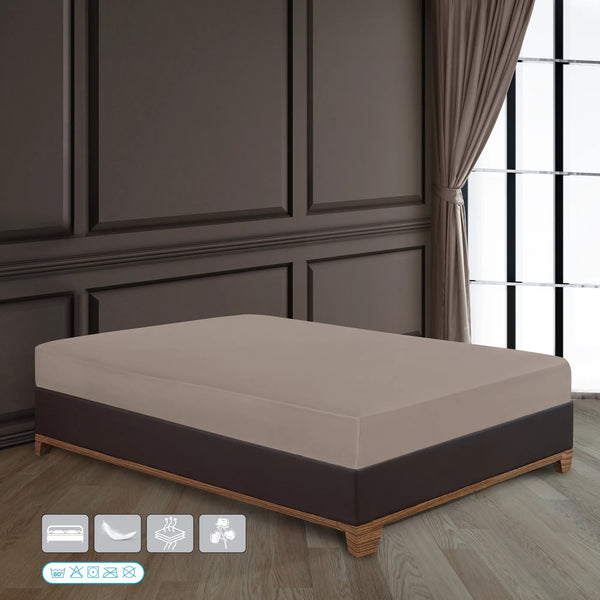 100% Baumwolle Jersey Spanbetttuch - Beige