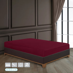 100% Baumwolle Jersey Spanbetttuch - Bordeaux