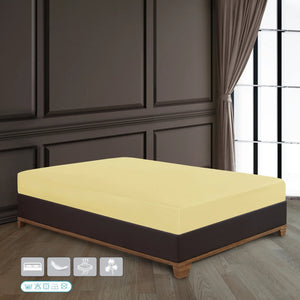 100% Baumwolle Jersey Spanbetttuch - Gelb