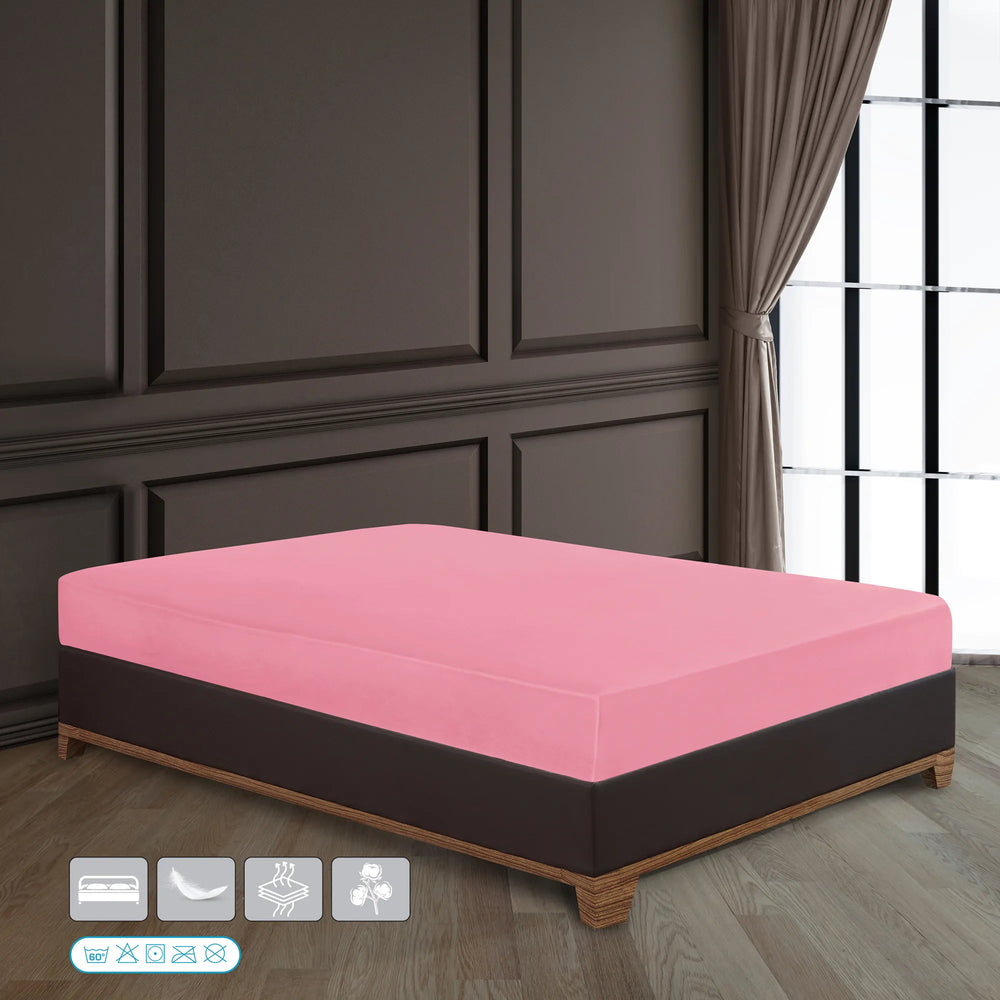 100% Baumwolle Jersey Spanbetttuch - Rose