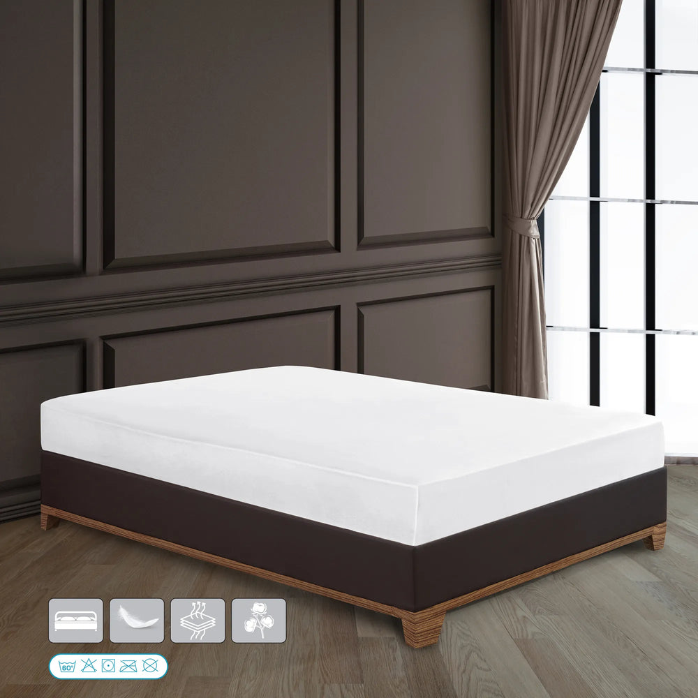 100% Baumwolle Jersey Spanbetttuch - White