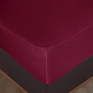 100% Baumwolle Jersey Spanbetttuch - Bordo