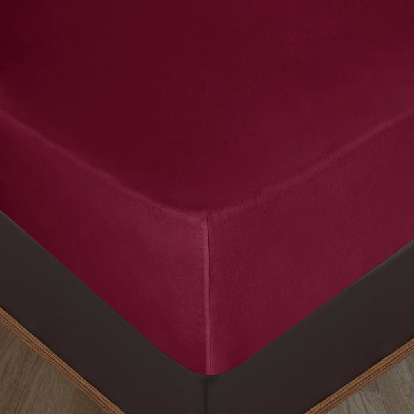 100% Baumwolle Jersey Spanbetttuch - Bordo