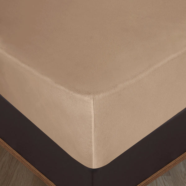 100% Baumwolle Jersey Spanbetttuch - Sand