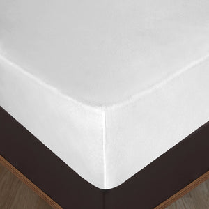 100% Baumwolle Jersey Spanbetttuch - White