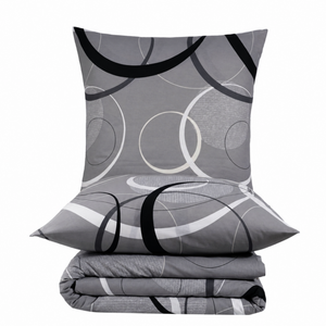 100% Baumwolle Renforcé Bettwäsche - WAVE BLACK