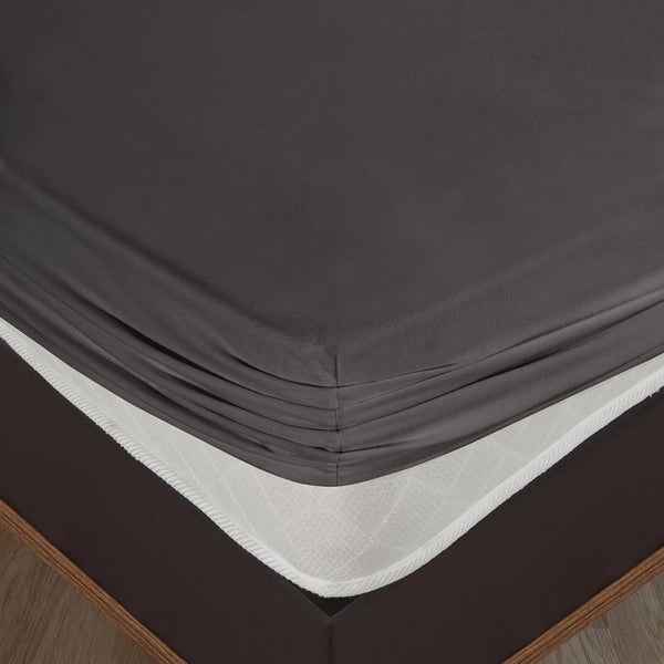 100% Baumwolle Jersey Spanbetttuch - Antrasit