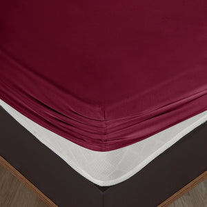 100% Baumwolle Jersey Spanbetttuch - Bordo