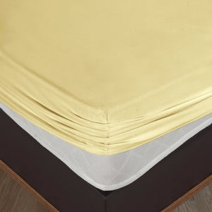 100% Baumwolle Jersey Spanbetttuch - Yellow