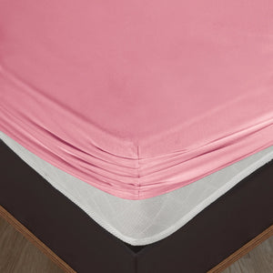 100% Baumwolle Jersey Spanbetttuch - Rose