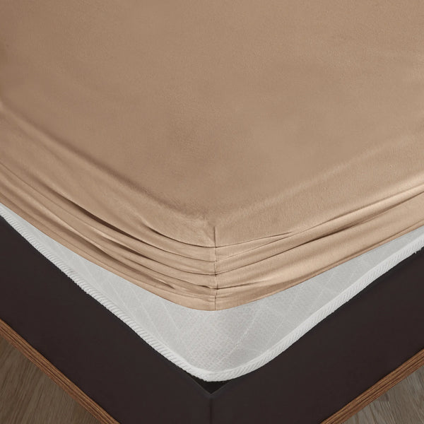 100% Baumwolle Jersey Spanbetttuch - Sand