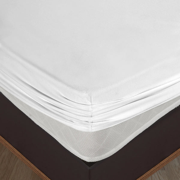 100% Baumwolle Jersey Spanbetttuch - White