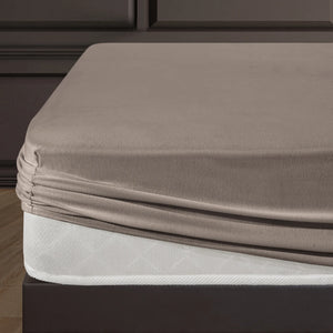 100% Baumwolle Jersey Spanbetttuch - Beige