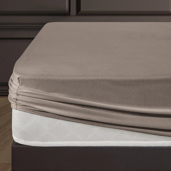 100% Baumwolle Jersey Spanbetttuch - Beige