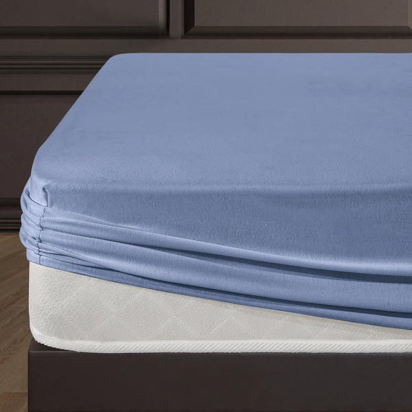 100% Baumwolle Jersey Spanbetttuch - Blue