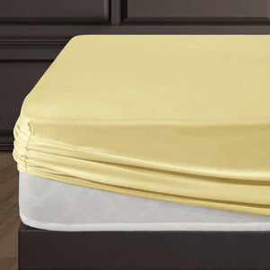 100% Baumwolle Jersey Spanbetttuch - Yellow