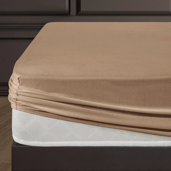 100% Baumwolle Jersey Spanbetttuch - Sand