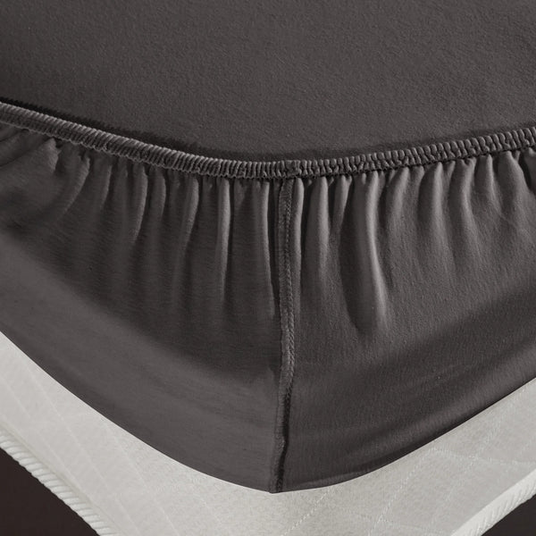 100% Baumwolle Jersey Spanbetttuch - Antrasit