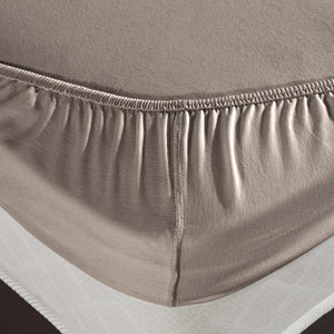 100% Baumwolle Jersey Spanbetttuch - Beige