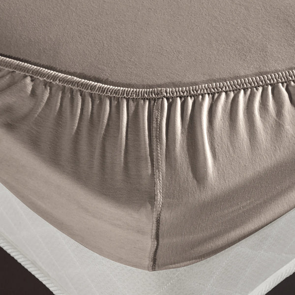 100% Baumwolle Jersey Spanbetttuch - Beige