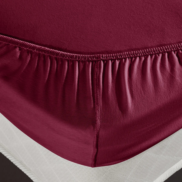 100% Baumwolle Jersey Spanbetttuch - Bordo