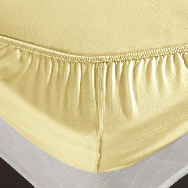 100% Baumwolle Jersey Spanbetttuch - Yellow