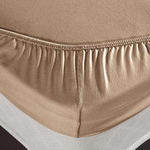 100% Baumwolle Jersey Spanbetttuch - Sand