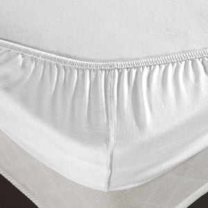 100% Baumwolle Jersey Spanbetttuch - White