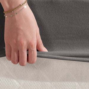 100% Baumwolle Jersey Spanbetttuch - Antrasit