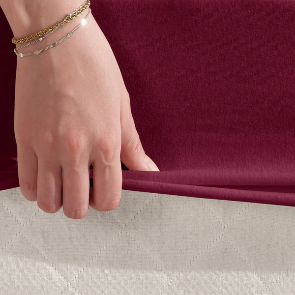 100% Baumwolle Jersey Spanbetttuch - Bordo