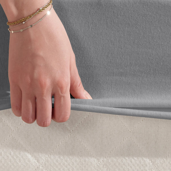 100% Baumwolle Jersey Spanbetttuch - Grey