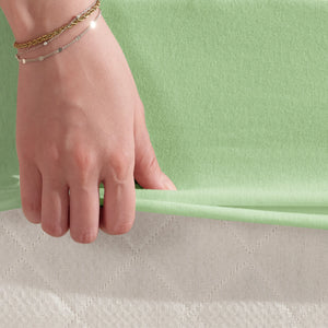 100% Baumwolle Jersey Spanbetttuch - Green