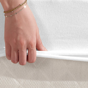 100% Baumwolle Jersey Spanbetttuch - White