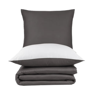 100% Baumwolle A-B Satin Bettwäsche - Anthrazit