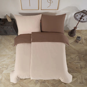 100% Baumwolle A-B Renforcé Bettwäsche - Beige