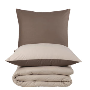 100% Baumwolle A-B Renforcé Bettwäsche - Beige