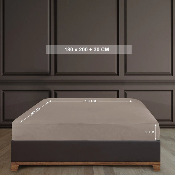 100% Baumwolle Jersey Spanbetttuch - Beige