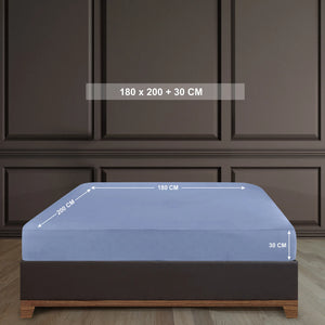 100% Baumwolle Jersey Spanbetttuch - Blue