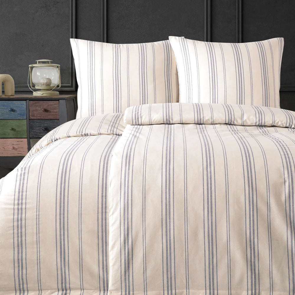 100% Baumwolle Natural Bettwäsche - Blue