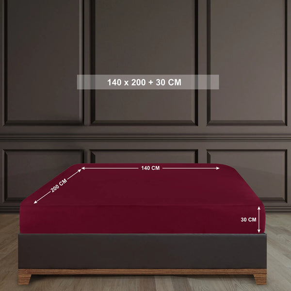 100% Baumwolle Jersey Spanbetttuch - Bordo