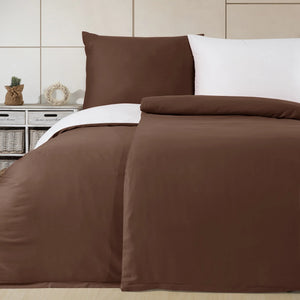 100% Baumwolle A-B Satin Bettwäsche - Braun