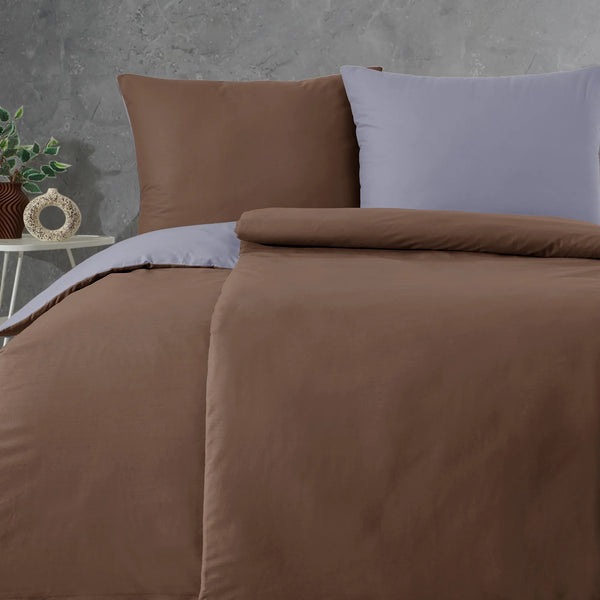 100% Baumwolle A-B Renforcé Bettwäsche - Brown