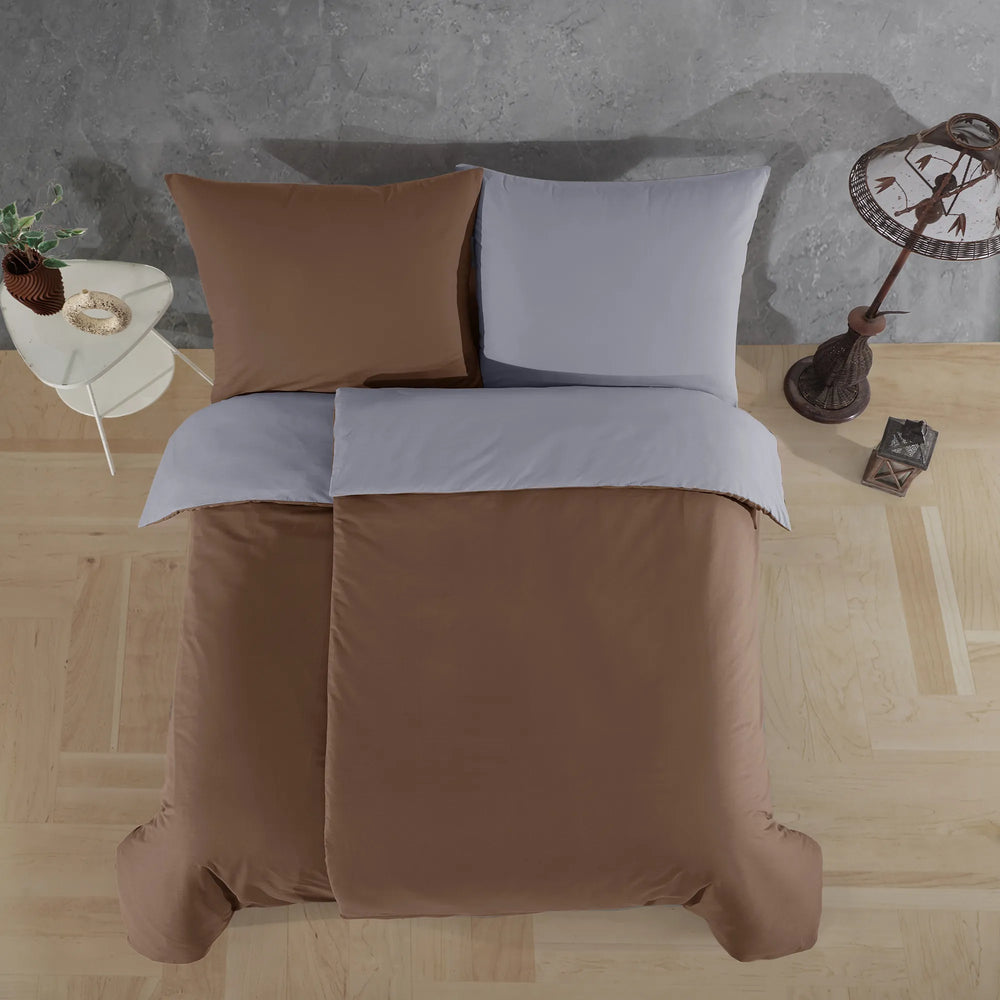 100% Baumwolle A-B Renforcé Bettwäsche - Brown