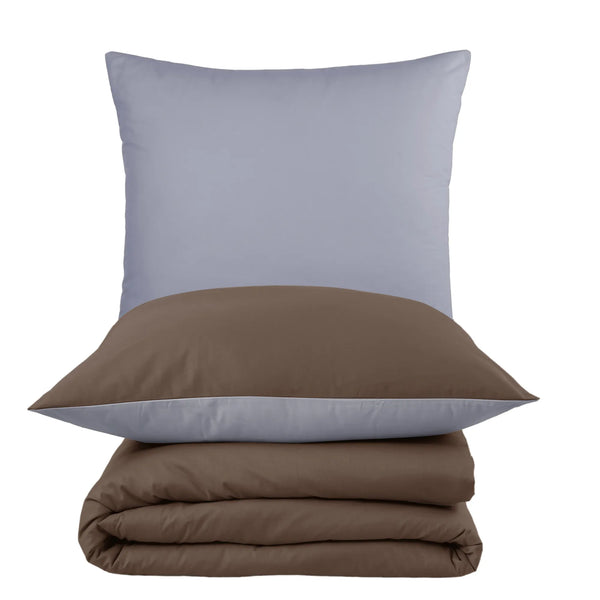 100% Baumwolle A-B Renforcé Bettwäsche - Brown