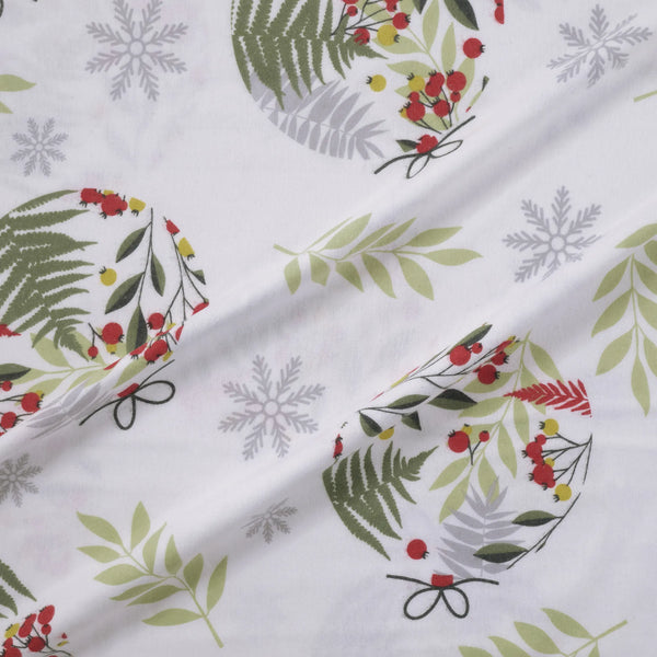 100% Baumwolle Biber Bettwäsche - Christmas Green