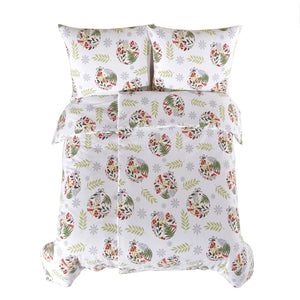 100% Baumwolle Biber Bettwäsche - Christmas Green